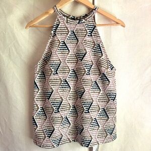 Vintage Anthropologie Women's Halter Top XS Brown Pink